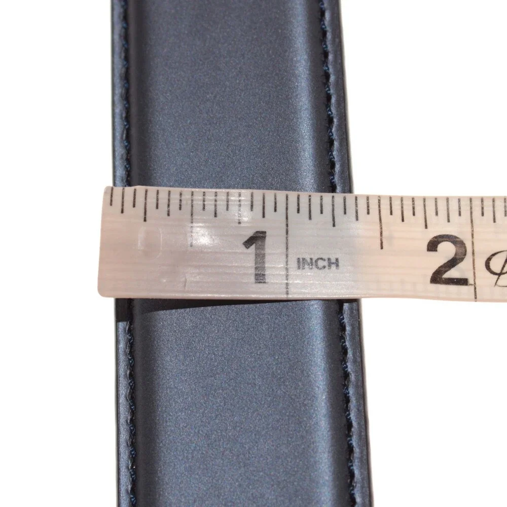 Di Bianco NWT Cut to Size Dress Belt In Solid Navy Blue Leather One Size